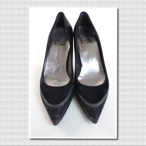 Stuart Weitzman Black Slim Heel Pumps 5.5 - Picture 2 of 6